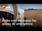 Avião com deputado Carlos Avallone faz pouso de emergência em Goiás; veja o vídeo