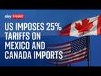 Donald Trump confirms Mexico and Canada tariffs, prompting a stock market sell-off