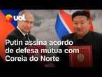 Putin, presidente da Rússia, assina acordo de defesa mútua com Coreia do Norte