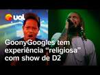 Marcelo D2 faz show na festa de TOCA UOL e GoonyGoogles reage: 'É como uma experiência religiosa'