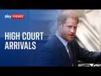 Watch live: Arrivals at court ahead of Prince Harry's court ruling