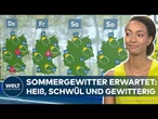 WETTER IN DEUTSCHLAND: Heiß, schwül und gewittrig – Höchstwerte bis 30 Grad!