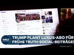 USA: 100.000 Dollar für Posts? Trump plant teures Premium-Abo für Zugang zu Truth-Social-Posts!