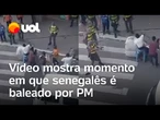 Vídeo mostra momento em que senegalês é baleado por PM no Brás, em São Paulo; veja
