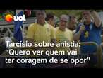 Em ato, Tarcísio ataca governo Lula, pede volta de Bolsonaro e defende anistia para golpistas do 8/1