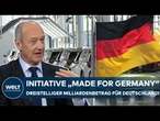 „MADE FOR GERMANY“: Dreistelliger Mil­li­ar­den­be­trag! Initiative kündigt enorme Investitionen an!