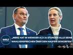 AFD: Nach der Bundestagswahl! Tino Chrupalla und Alice Weidel teilen gegen Friedrich Merz aus