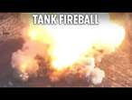 Moment Ukrainian drone obliterates Russian tank in huge explosion