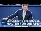 CHRISTIAN LINDNER: "Grüne leiden unter Realitätsverlust!" FDP-Chef spricht Klartext im Bundestag!