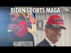 Moment Joe Biden jokingly tries on Trump MAGA hat at Pennsylvania event as a 'unity' gesture