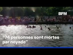 Le gouvernement annonce qu'il y a eu 74 personnes mortes par noyade depuis le 18 juin
