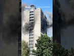 Fire breaks out at 17 storey towerblock with huge cloud of smoke filling sky