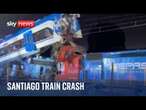 Watch live: Train carrying copper crashed head on with passenger train in Santiago, Chile