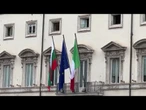 La bandiera della Bulgaria a Palazzo Chigi per la visita del primo ministro Zeljazkov