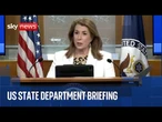 Sky News at US State Department briefing after Israel war crimes accusation
