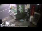 Storm blows away store equipment in Taiwan as Typhoon Krathon hits