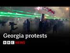 Fifth night of protests in Georgia after EU bid suspended | BBC News