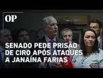 Advocacia do Senado pede prisão de Ciro após novos ataques contra Janaína Farias