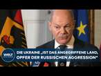 PUTINS KRIEG: Klare Kante vom Kanzler - Scholz will Ukraine weiter mit Waffen und Geld unterstützen