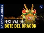 Un dragón dorado de 500 metros deslumbra en los canales de Suzhou
