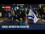 Hundreds of Israelis protest against ceasefire which they say is 'surrender' to Hamas