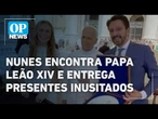 No Vaticano, Nunes dá ao papa Leão XIV uma camisa do Palmeiras e raquete l O POVO News