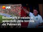 Bolsonaro é vaiado e aplaudido por torcedores do Palmeiras e ouve 'vai ser preso' e 'mito'