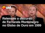 Globo de Ouro: Fernanda Montenegro discursou há 26 anos após a vitória de Central do Brasil; assista