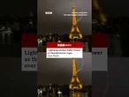 Lightning strikes Eiffel Tower as thunderstorm rages over Paris. #EiffelTower #Paris #BBCNews