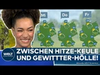 HITZE-SCHOCK & SOMMERGEWITTER: Jetzt kracht's! Unwetter spaltet Deutschland in zwei Wetterhälften!