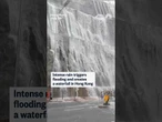 Intense rain triggers flooding and creates a waterfall in Hong Kong