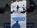 Instant karma after skier crashes into snowboarder