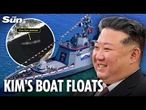 Kim Jong-Un’s sunken warship FINALLY launches after embarrassing failed first attempt