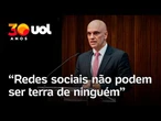 Moraes diz que ‘abuso criminoso’ da liberdade de expressão pode destruir a democracia; vídeo