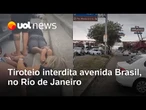 Tiroteio interdita avenida Brasil, no Rio, e motoristas e passageiros se escondem atrás dos carros