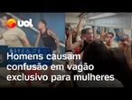 Homens se recusam a sair de vagão para mulheres e geram confusão no Rio; veja o vídeo