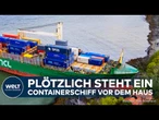 CONTAINERSCHIFF-DRAMA IN NORWEGEN: Frachter verfehlt Wohnhaus im Fjord nur um wenige Meter!