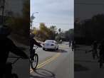 Enraged driver nearly smashes into cyclist