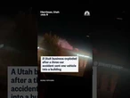 Car slams into Utah business triggering fire
