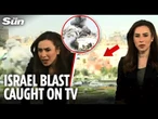Shocking moment Israel BOMBS Syrian military HQ sending reporter fleeing LIVE on TV