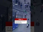 Riot police and protesters clash after Los Angeles immigration raids. #US #BBCNews