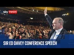Sir Ed Davey gives speech at Liberal Democrat conference