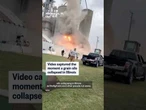 Video captured the moment a grain silo collapsed in Illinois