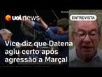 Datena agiu certo, diz vice do apresentador sobre cadeirada: ‘Reagiu em defesa da própria honra’