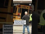 Maryland school bus crashes into building