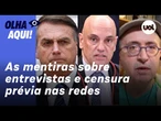 Reinaldo: Bolsonaro sem preventiva; entrevista nunca foi proibida; besteira sobre censura prévia