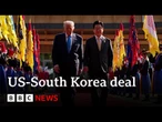 US President Donald Trump announces trade deal with South Korea | BBC News