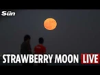 LIVE: 'Strawberry' full moon rises over the Poseidon temple in Greece