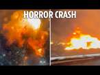 Huge fireball plane crash in Philadelphia sets homes & cars ablaze days after DC disaster