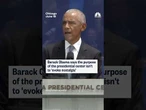 Barack Obama says the purpose of the presidential isn't to 'evoke nostalgia'